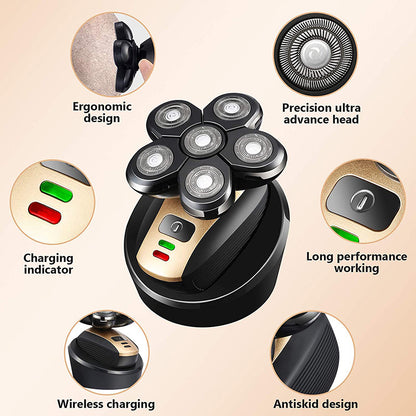 5-in-1 Rechargeable Electric Shaver for Men – Beard, Nose, and Head Trimmer